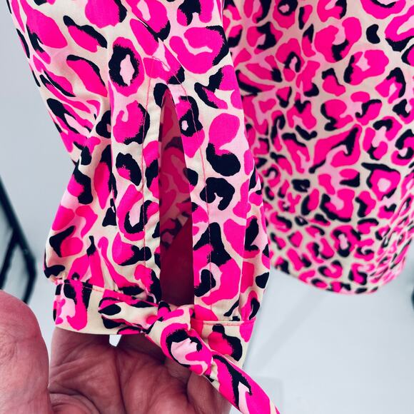 Lilly Pulitzer Sherida Pink Topaz Animal Print My Favorite Spot LS Top XS NWT - Picture 7 of 14